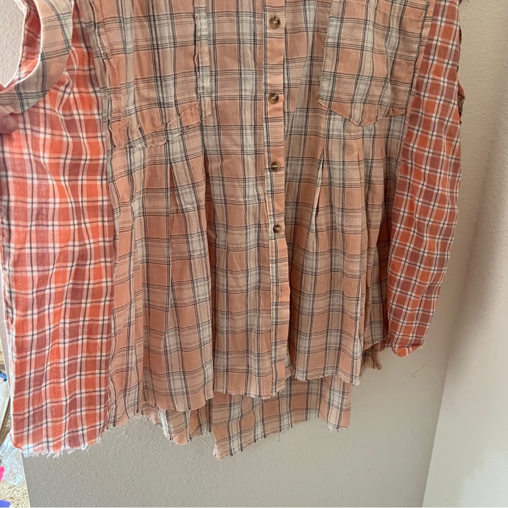 Pol Plus Size 3xl Plaid Patchwork Button Front Tu… - image 5